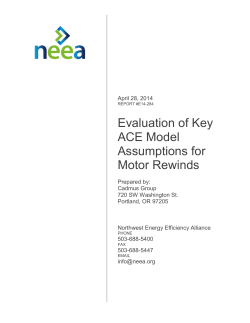 Evaluation of Key ACE Model Assumptions for Motor Rewinds