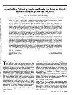 A Method for Estimating Uptake and Production Rates for Urea in