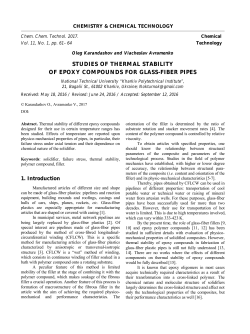 studies of thermal stability of epoxy compounds for glass