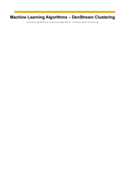 Machine Learning Algorithms DenStream Clustering