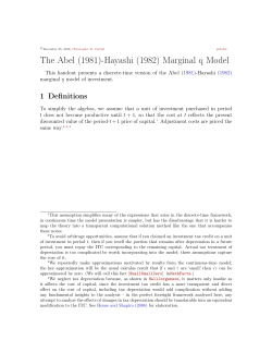 The Abel (1981)-Hayashi (1982) Marginal q Model