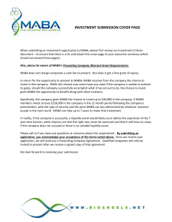 MID ATLANTIC BIO ANGELS (MABA)