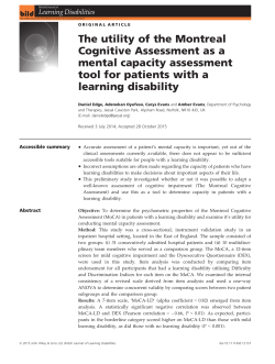 The utility of the Montreal Cognitive Assessment as a mental