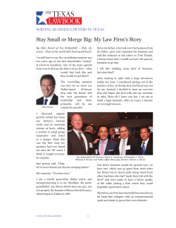 Stay Small or Merge Big: My Law Firm`s Story