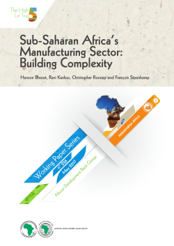 Sub-Saharan Africa`s Manufacturing Sector: Building Complexity