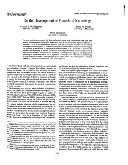 On the development of procedural and declarative knowledge