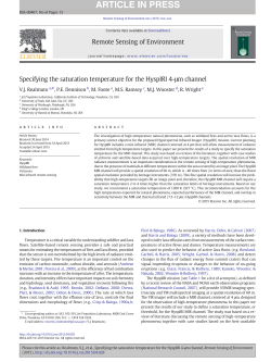 Specifying the saturation temperature for the HyspIRI 4