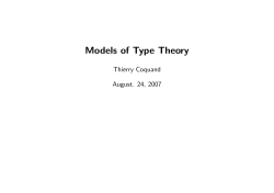 Models of Type Theory