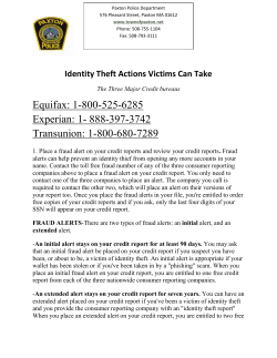 Identity Theft Packet - Paxton Police Department