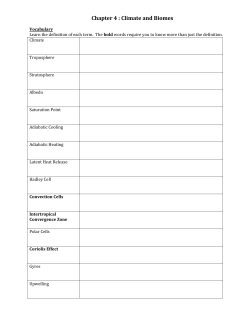 Chapter 4 : Climate and Biomes