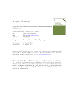 Social Threat and Cognitive Load Magnify Self