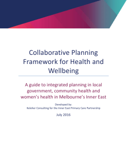 Collaborative Planning Framework for Health and Wellbeing