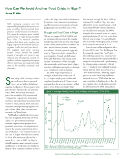 How Can We Avoid Another Food Crisis in Niger?