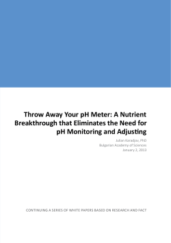 A Nutrient Breakthrough that Eliminates the Need for pH Monitoring