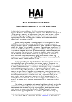 Health Action International response