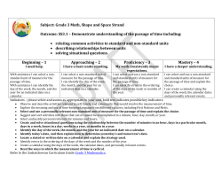 Subject: Grade 3 Math, Shape and Space Strand Outcome: SS3.1