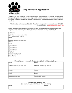 Adoption Application - Last Hope K9 Rescue