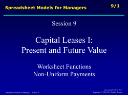Capital Leases I - Chaco Canyon Consulting