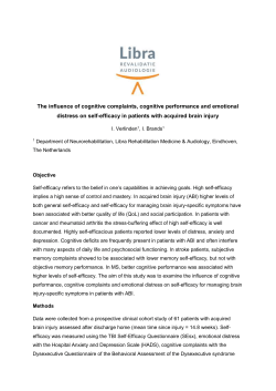The influence of cognitive complaints, cognitive performance and