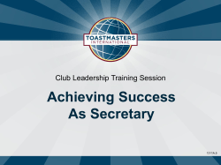 At the Club Meeting - Toastmasters District 69