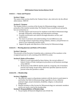 SEM Student Union Section Bylaws Draft Article I. — Name and