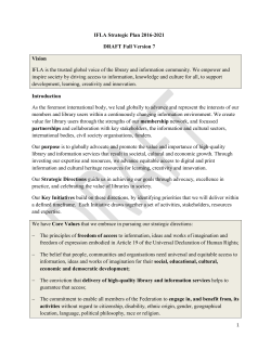 IFLA Strategic Plan 2016-2021 DRAFT Full Version 7