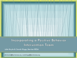 Incorporating a Positive Behavior Intervention Team