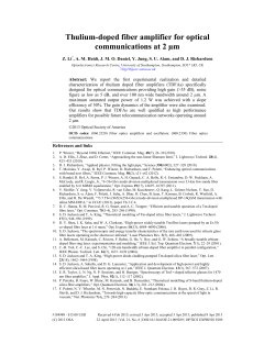 Thulium-doped fiber amplifier for optical communications at 2 &micro;m
