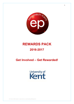 Rewards Pack 2017 - University of Kent