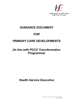 GUIDANCE DOCUMENT FOR PRIMARY CARE