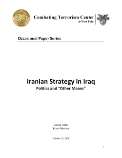 Iranian Strategy in Iraq - Combating Terrorism Center at West Point