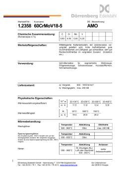 Werkstoffdatenblat 1.2358 Dörrenberg Edelstahl GmbH