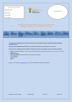 Progress Report template - Department of Science and Technology