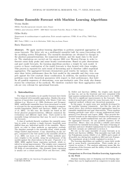Ozone Ensemble Forecast with Machine Learning Algorithms