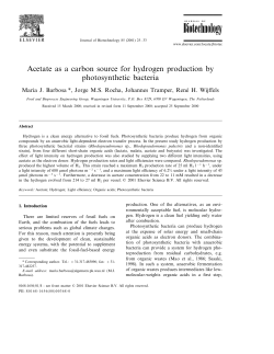 Acetate as a carbon source for hydrogen production by