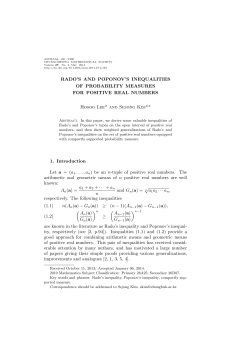 Rado`s and Poponov`s inequalities of probability measures for