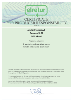 Ametek Denmark A/S Gydevang 32-34 3450 Aller&oslash;d