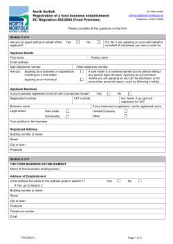 food business registration form - North Norfolk District Council