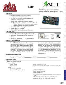 One Analog Input and Two Relay Output LonWorks Node