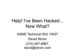 Help! I`ve Been Hacked... Now What?