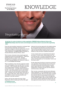 Negotiating to win