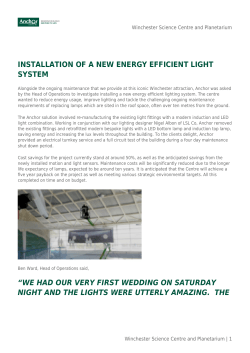 installation of a new energy efficient light system “we had our very