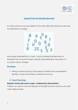 Support Pack for Number Reversal Strategies 2. Hand Checking