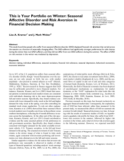 This is Your Portfolio on Winter: Seasonal Affective