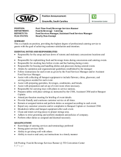 Food Beverage Services Runner