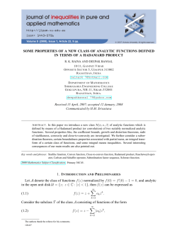 Some Properties of a New Class of Analytic Functions Defined in