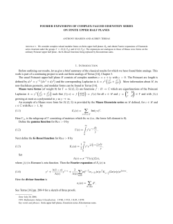 FOURIER EXPANSIONS OF COMPLEX-VALUED
