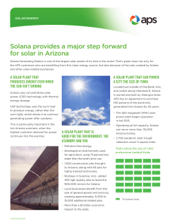 Solana provides a major step forward for solar in