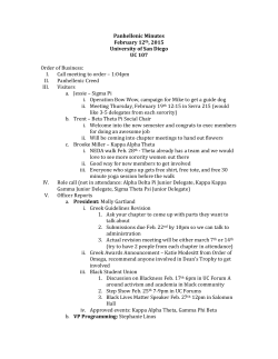 Panhellenic Minutes February 12th, 2015 University of San Diego