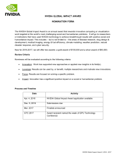NVIDIA GLOBAL IMPACT AWARD NOMINATION FORM The NVIDIA